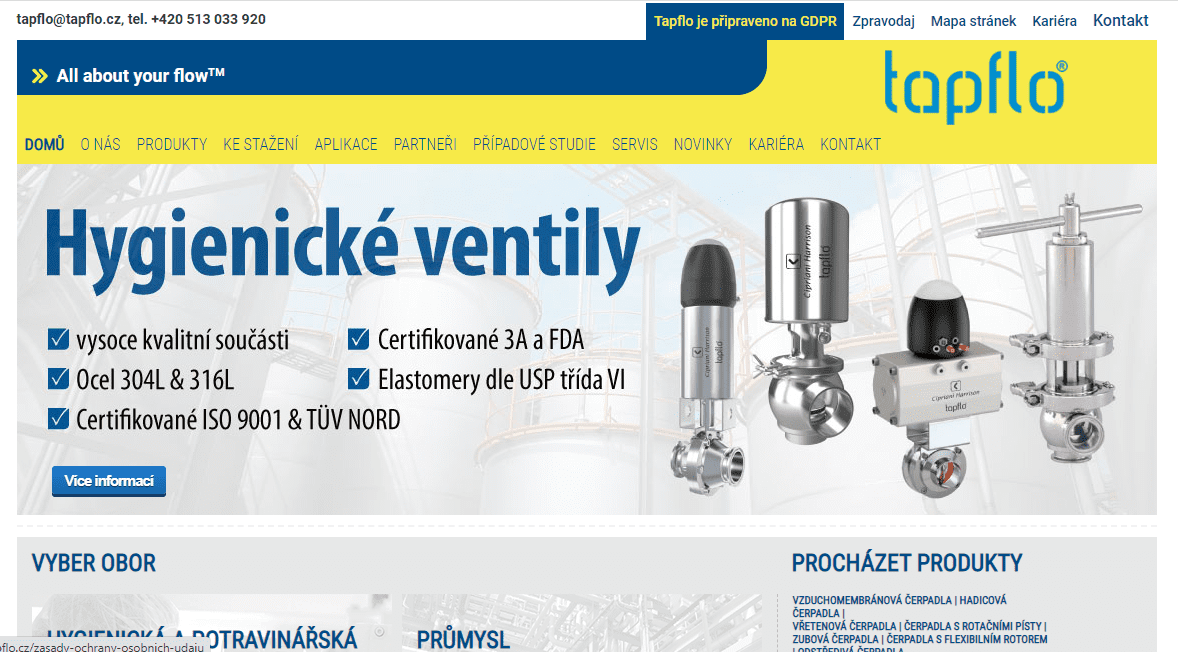 TAPFLO s.r.o. - dodavatel průmyslových čerpadel